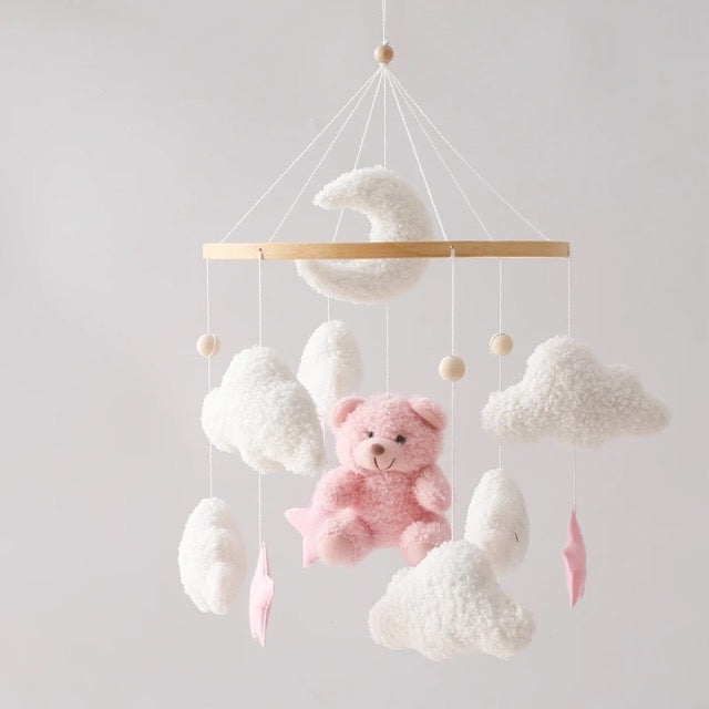 Variante du mobile bébé ours rose