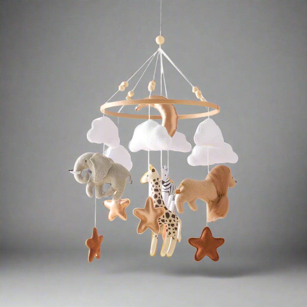 variante du mobile bebe animaux sauvages