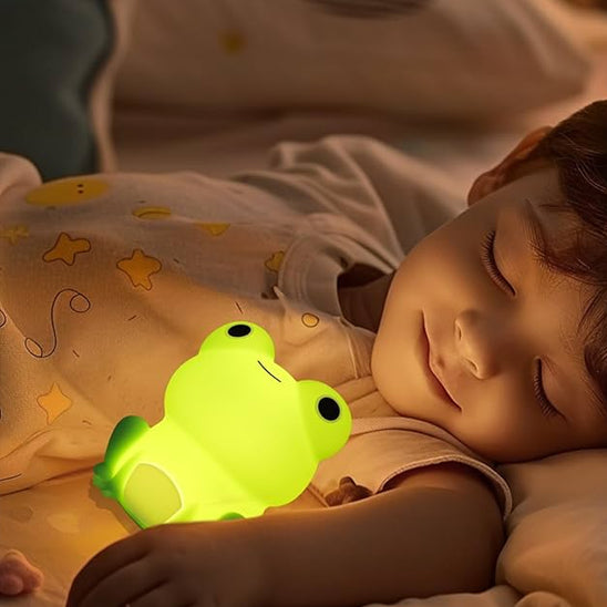 veilleuse en forme de grenouille avec lumière verte