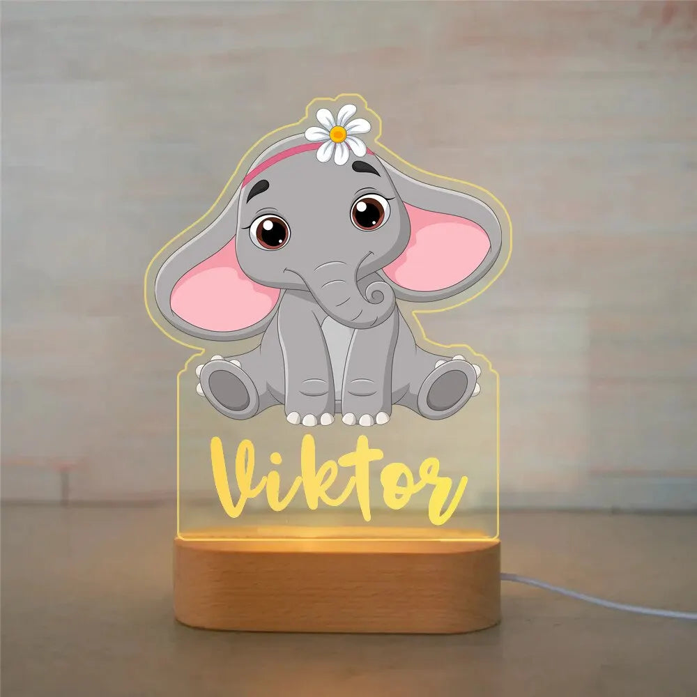 variante de la veilleuse personnalisable fleur blanche