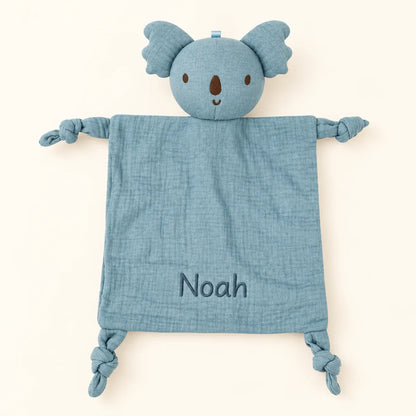 Doudou koala bleu personnalisé avec prénom brodé