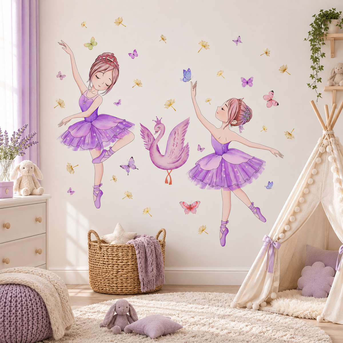 Stickers muraux ballerine pour chambre de fille – Danse enchantée