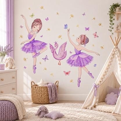 Stickers muraux ballerine pour chambre de fille – Danse enchantée