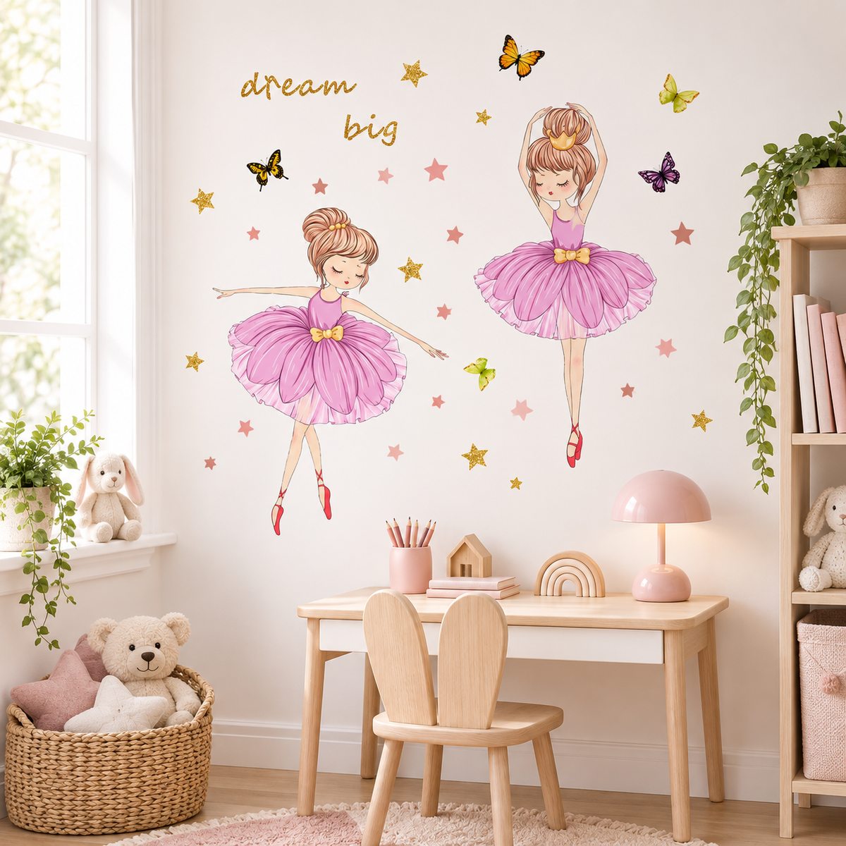 Stickers muraux ballerine pour chambre de fille – Danse enchantée