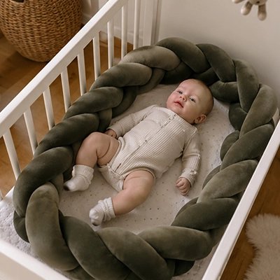 Bébé qui dort en toute securité avec la Tresse de lit autour de lui