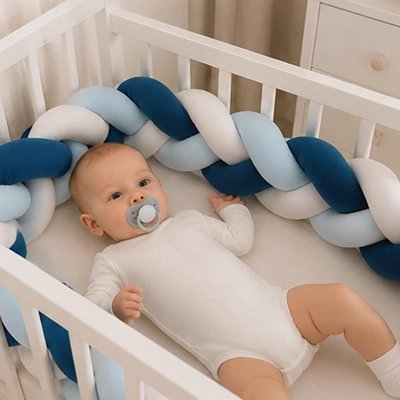 bébé se sens en sécurité avec la tresse de lit autour de lui 