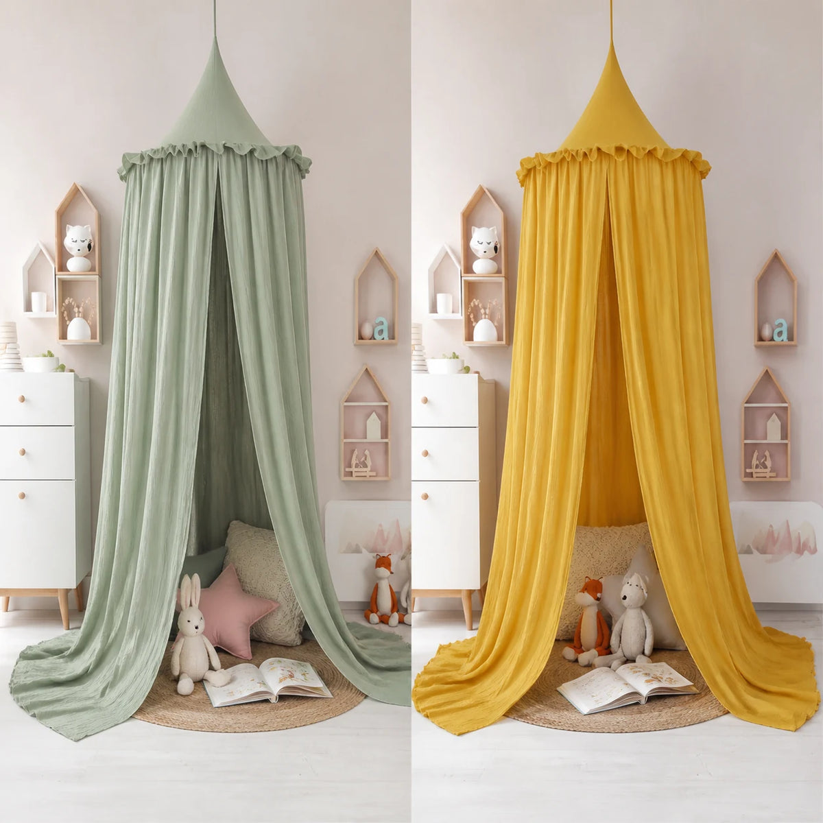 ciel de lit jaune et vert comparaison