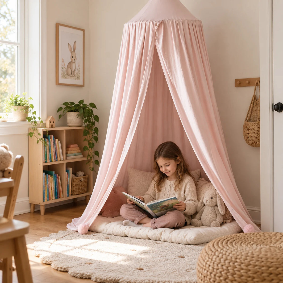 Ciel de lit fille rose clair – Baldaquin décoratif