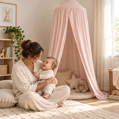 Ciel de lit fille rose clair – Baldaquin décoratif