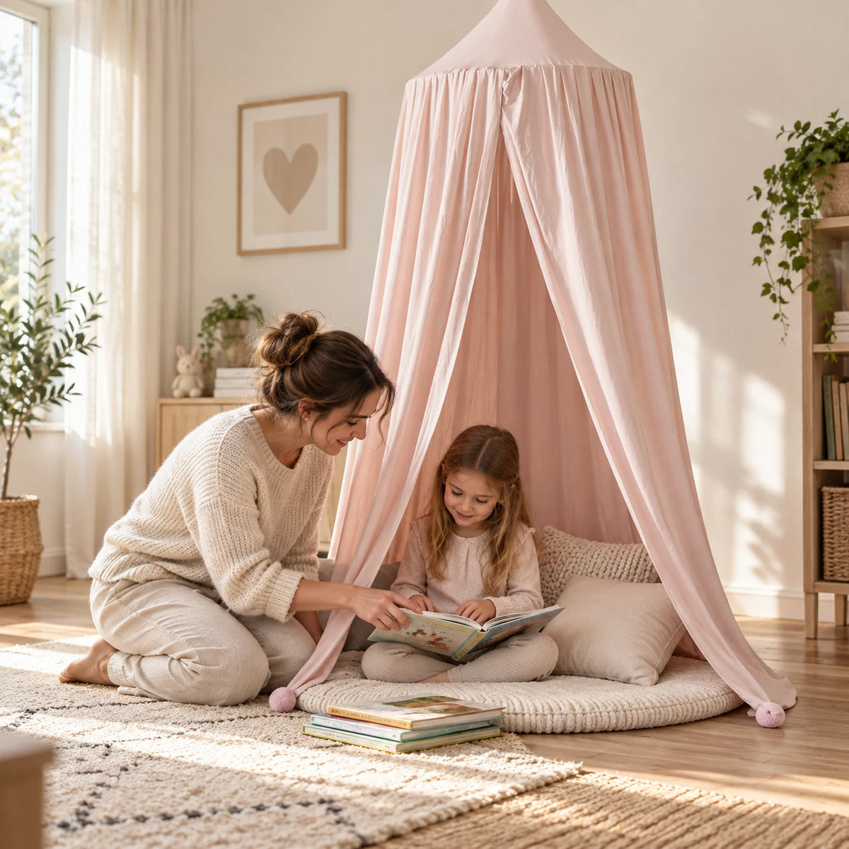 Ciel de lit fille rose clair – Baldaquin décoratif