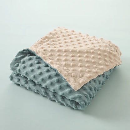 couverture-bebe-polaire-vert-beige
