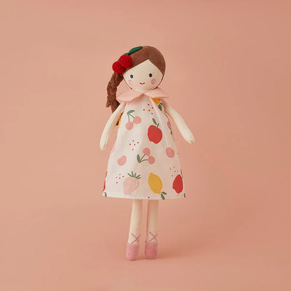 doudou bebe variante princesse robeavec motifs de fruits