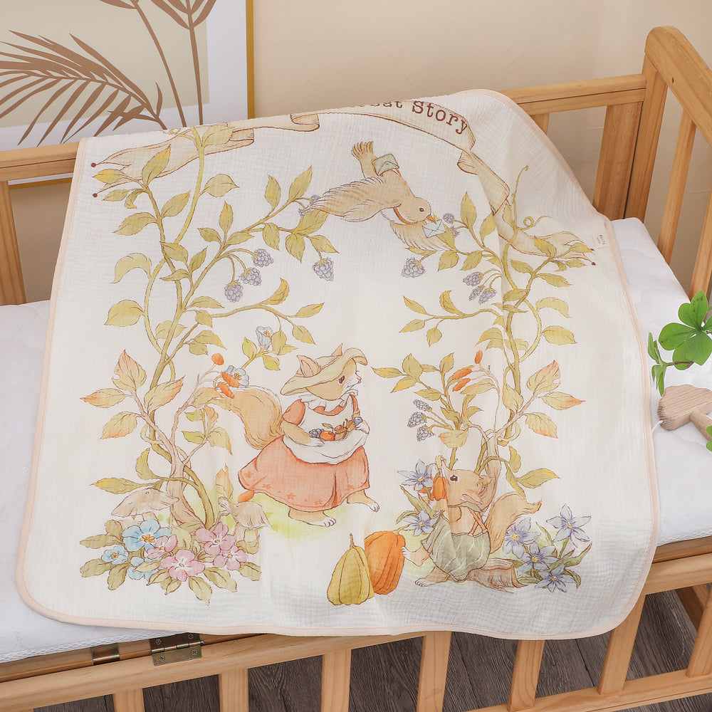 couverture bébé motif ecureuil