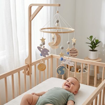 Mobile bebe l'aprés midi bebe joue sous le mobile style astronaute 