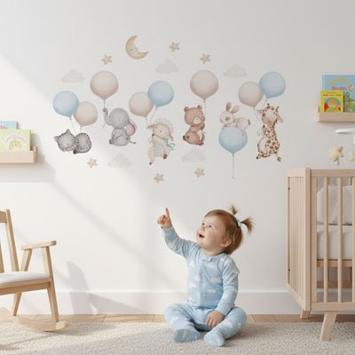 Stickers muraux  animaux adorable pour chambre bébé