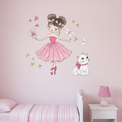 Stickers muraux enfant chambre cozy rose pour fille 