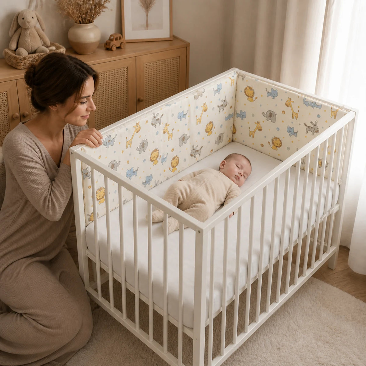 Tour de lit bébé | CoconVers – Coton doux et motifs animaux