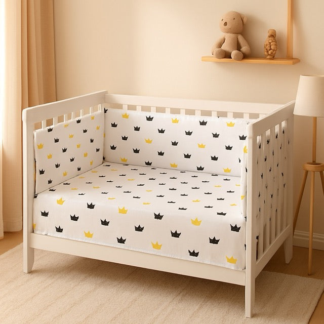 variante du tour de lit bébé couronne est présentée