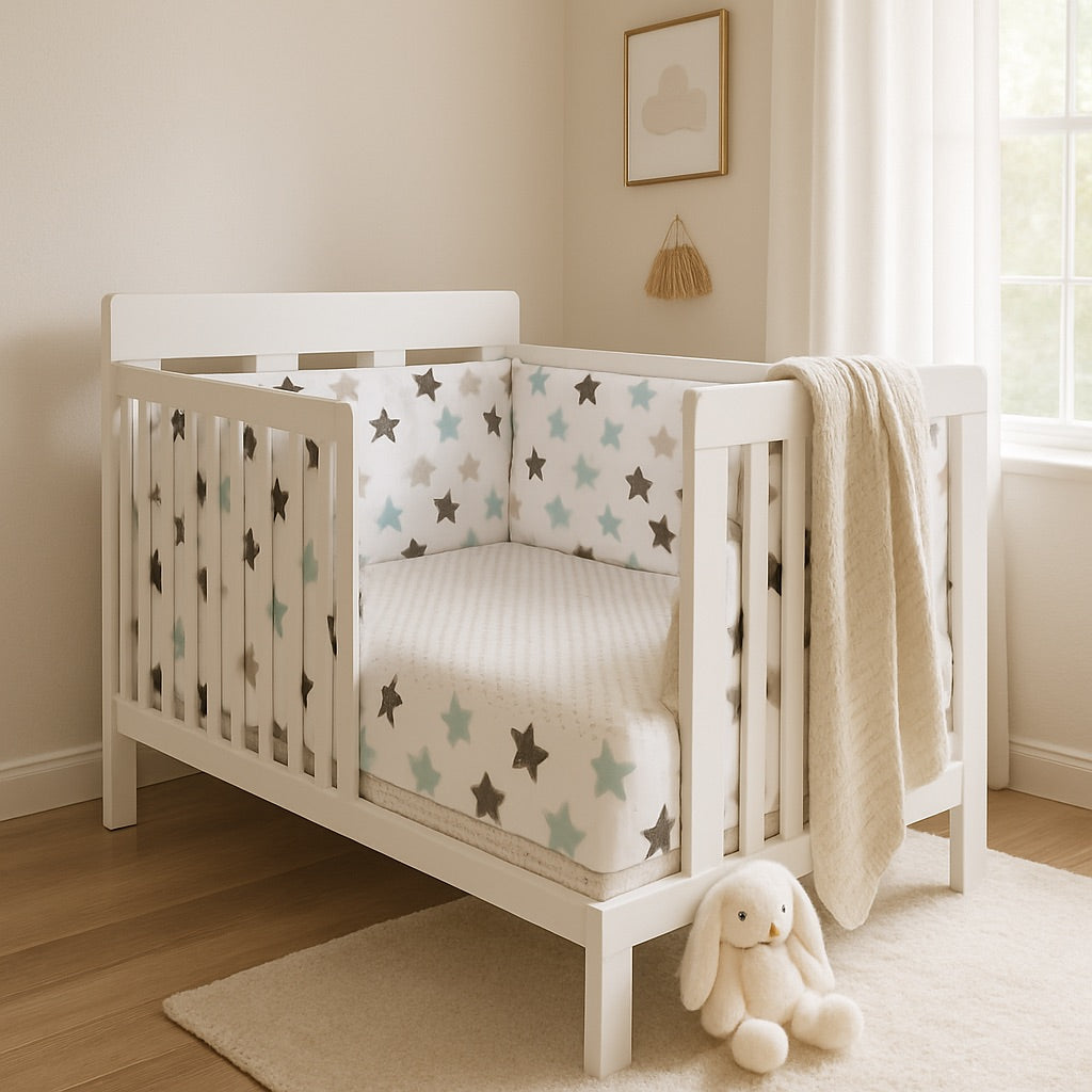 la variante blanche du tour de lit bébé est présentée