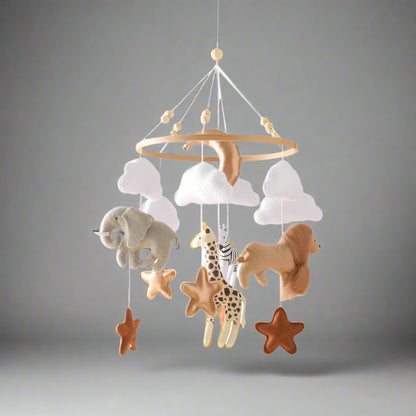 variante du mobile bebe animaux sauvages