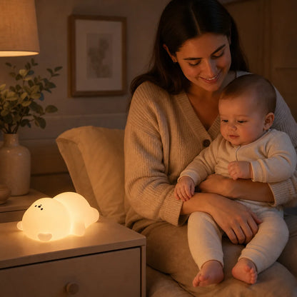 Veilleuse bébé Ourson – tactile et multicolore