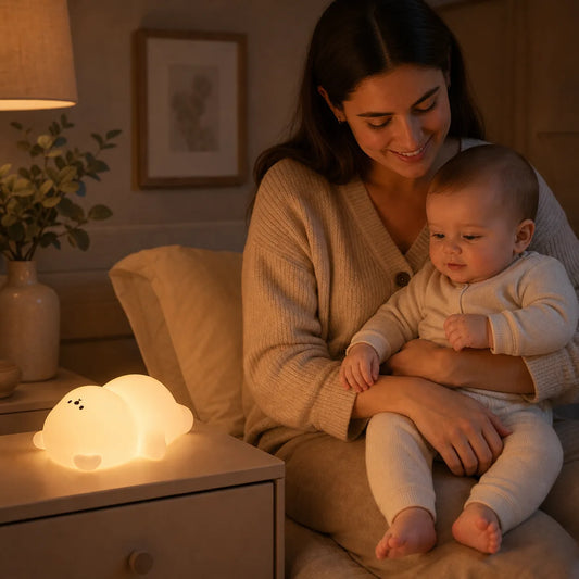 Veilleuse bébé Ourson – tactile et multicolore