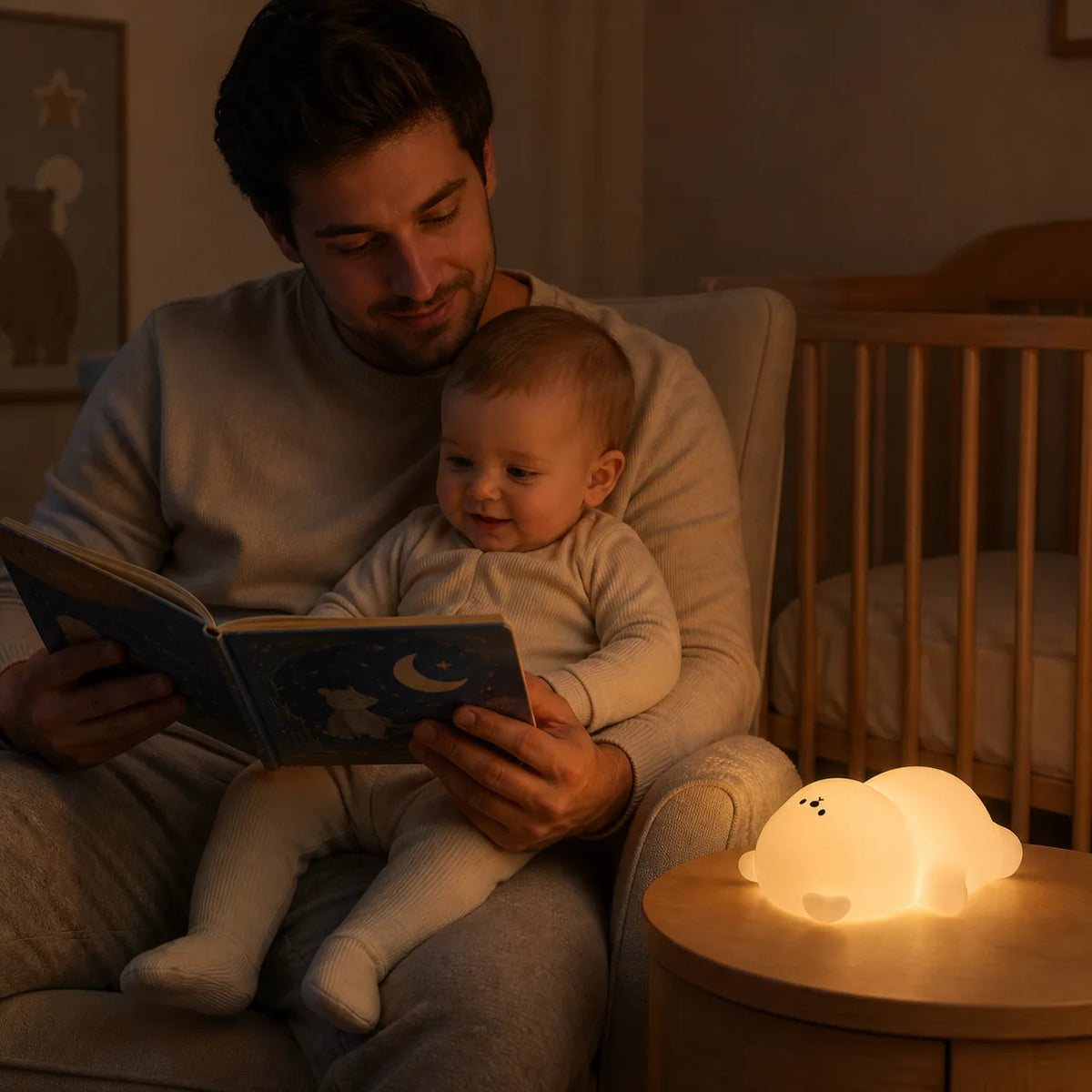 Veilleuse bébé Ourson – tactile et multicolore