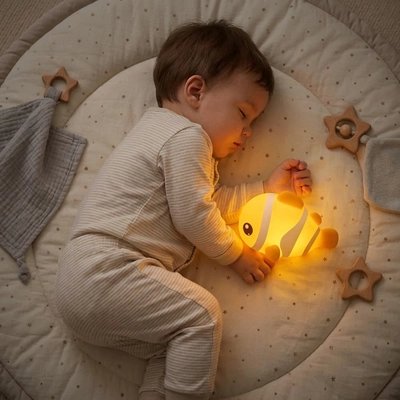 Veilleuse bébé poisson avec bébé qui dort