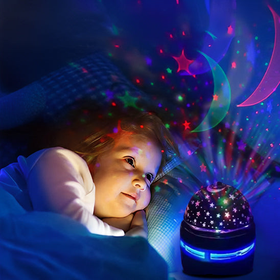 Veilleuse bébé Belles Étoiles projetant des motifs lumineux