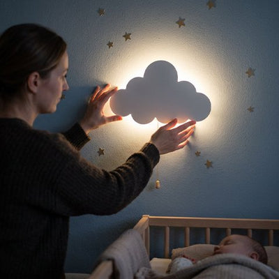 Veilleuse murale applique en fome de nuage que maman allume