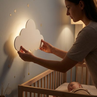 Veilleuse murale maman allume la veilleuse nuage 