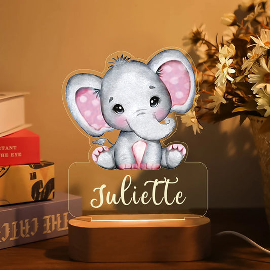 variante de la veilleuse personnalisable oreilles rose